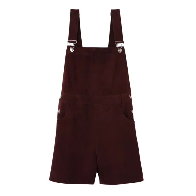 Aubergine – Leder-Jumpsuit