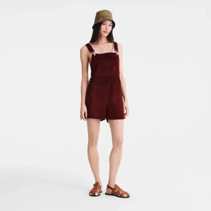Aubergine – Leder-Jumpsuit