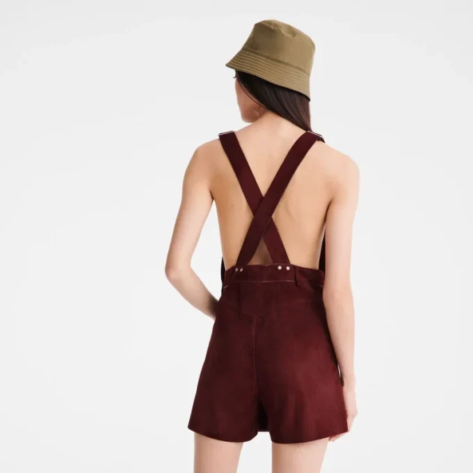 Aubergine – Leder-Jumpsuit