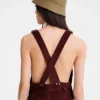 Aubergine – Leder-Jumpsuit