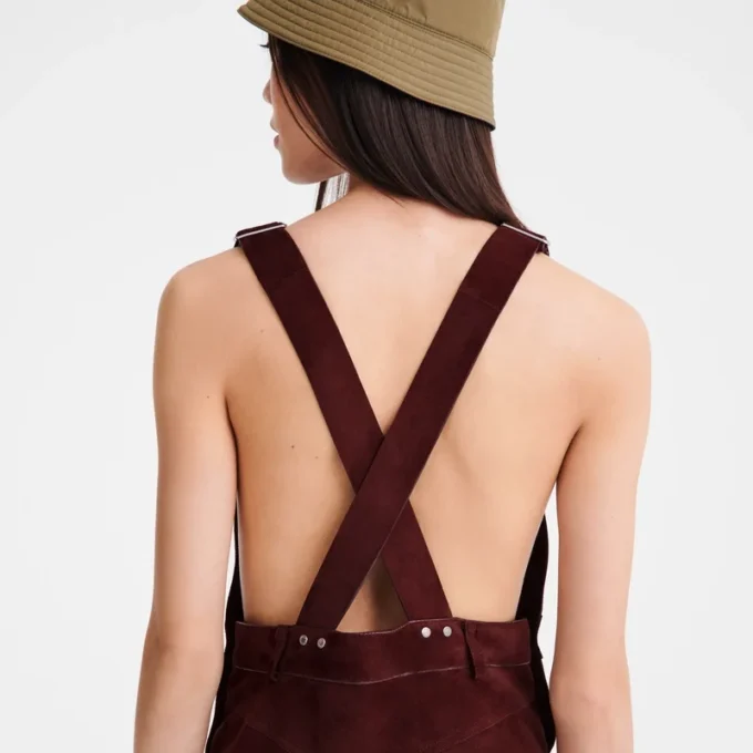 Aubergine – Leder-Jumpsuit