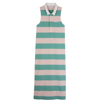 Ballerina/Mint – Gestreiftes Jersey-Polokleid