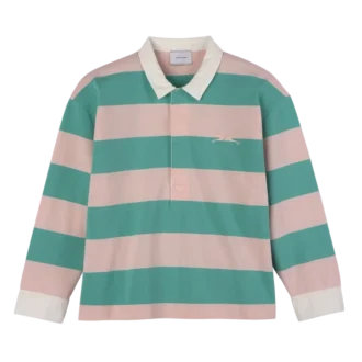 Ballerina/Mint – Gestreiftes Jersey-Poloshirt