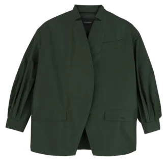 British Green – Kimonojacke aus technischem Taft