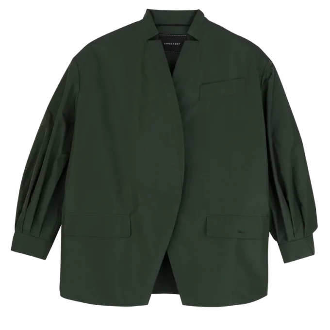 British Green – Kimonojacke aus technischem Taft
