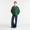 British Green – Kimonojacke aus technischem Taft
