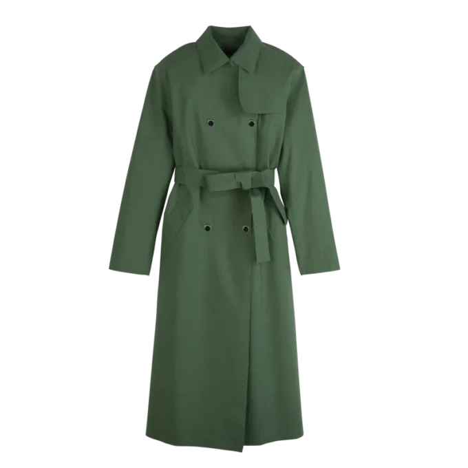 British Green – Wasserabweisender Trenchcoat aus technischem Canvas