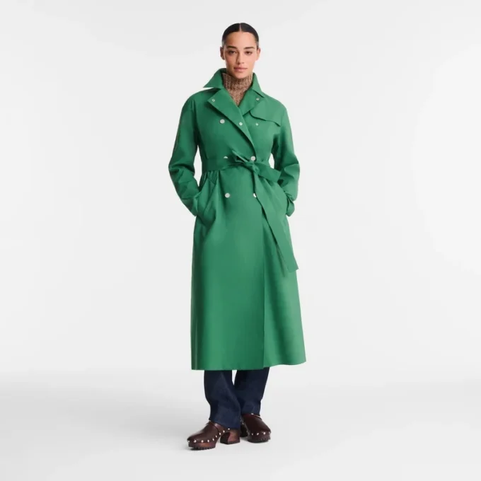 British Green – Wasserabweisender Trenchcoat aus technischem Canvas