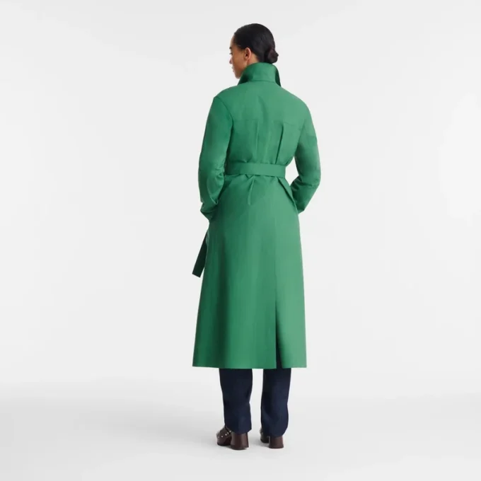 British Green – Wasserabweisender Trenchcoat aus technischem Canvas