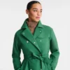 British Green – Wasserabweisender Trenchcoat aus technischem Canvas