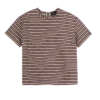 Burgunderrot – Gestreiftes Popeline-T-Shirt