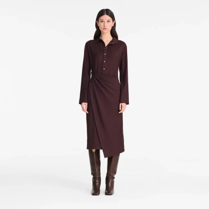 Burgunderrot – Kreppkleid