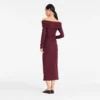 Burgunderrot – Langes Kleid aus Crêpe-Jersey Burgunderrot – Langes Kleid aus Crêpe-Jersey