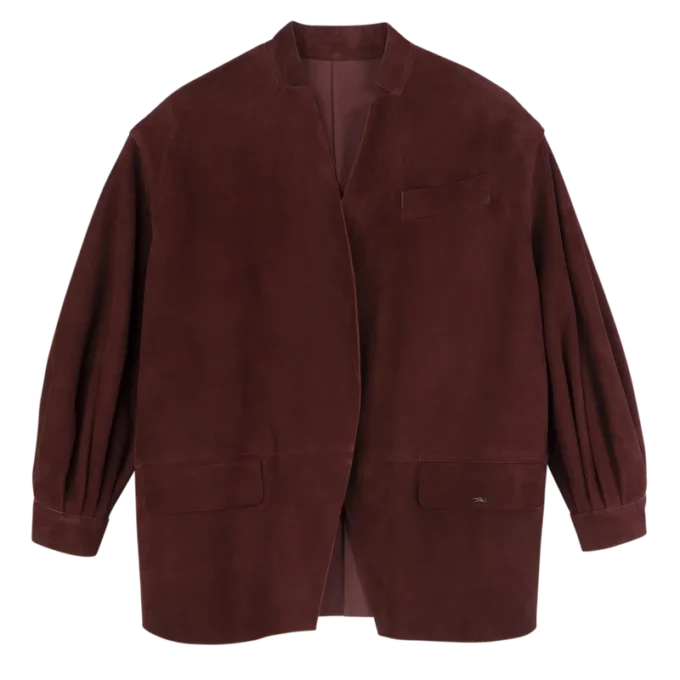 Burgunderrot – Lederjacke