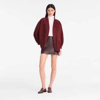 Burgunderrot – Lederjacke