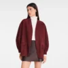 Burgunderrot – Lederjacke