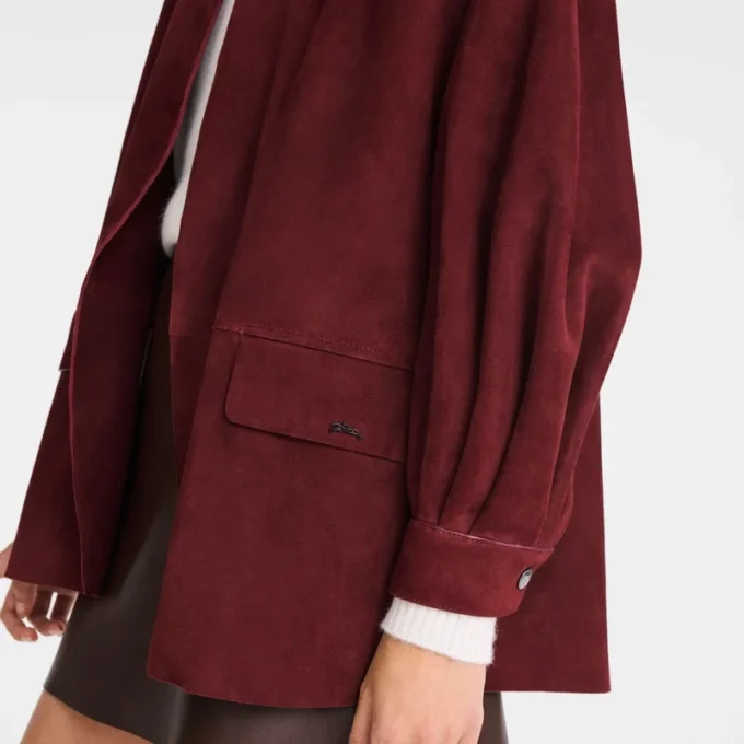 Burgunderrot – Lederjacke