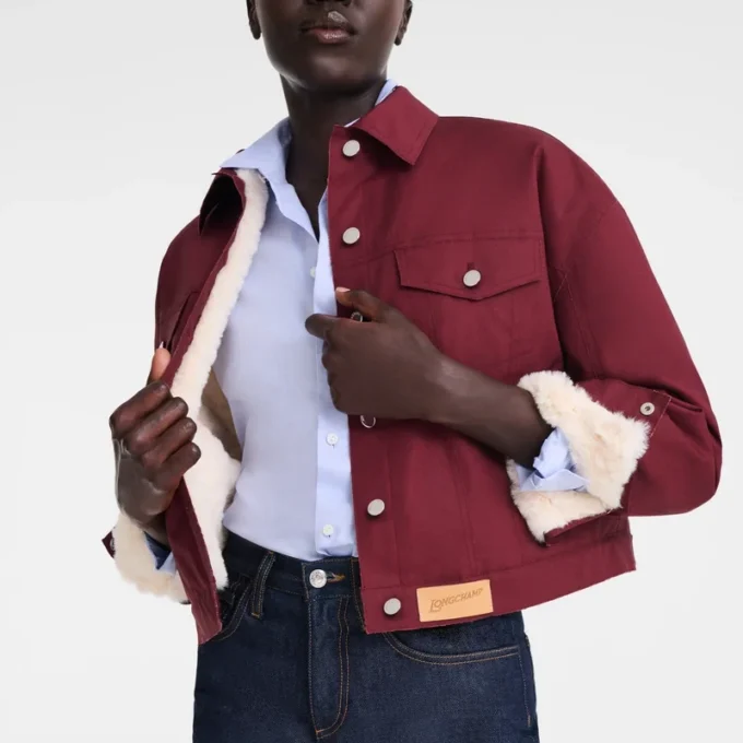 Burgunderrot – Wasserabweisende technische Canvasjacke