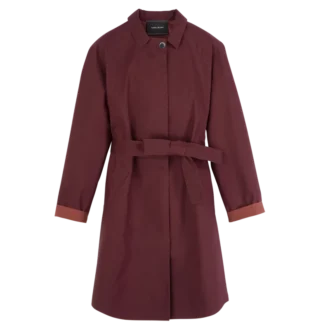 Burgunderrot – Wasserabweisender Trenchcoat aus technischem Canvas