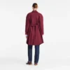 Burgunderrot – Wasserabweisender Trenchcoat aus technischem Canvas
