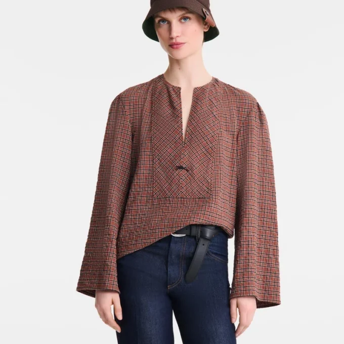 Cashew – Jacquard-Baumwollbluse Cashew – Jacquard-Baumwollbluse
