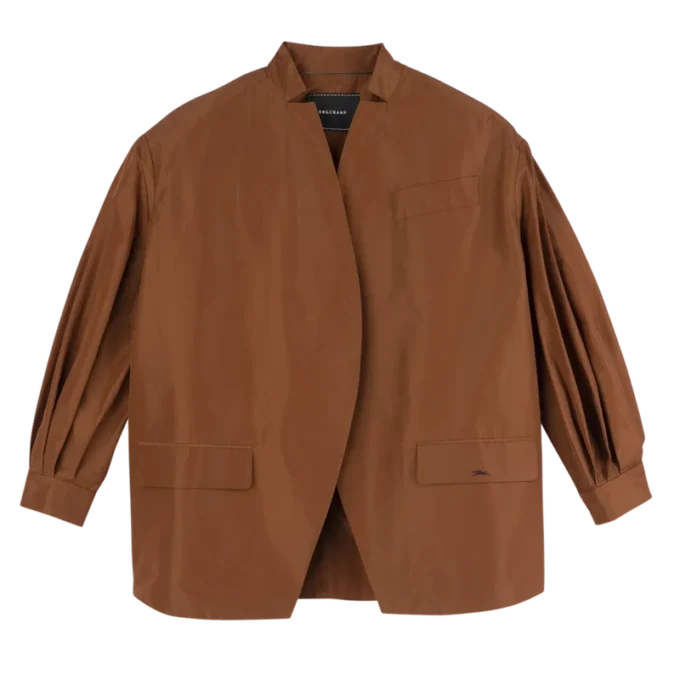 Cognac – Kimonojacke aus technischem Taft