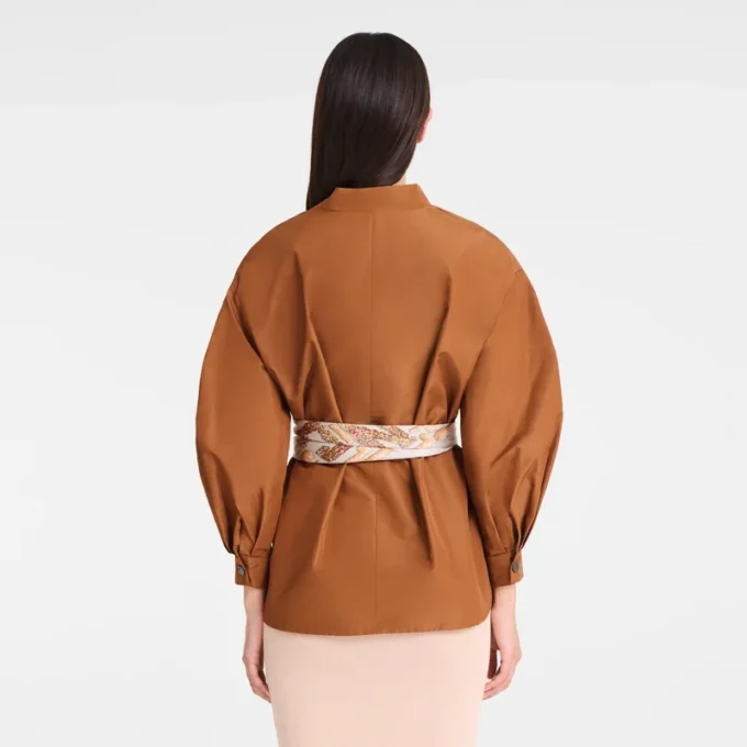 Cognac – Kimonojacke aus technischem Taft
