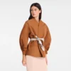 Cognac – Kimonojacke aus technischem Taft