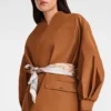 Cognac – Kimonojacke aus technischem Taft
