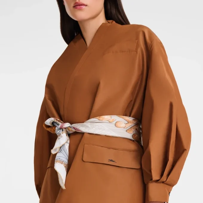 Cognac – Kimonojacke aus technischem Taft
