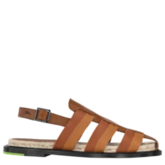 Cognac – Ledersandalen mit Schatteneffekt