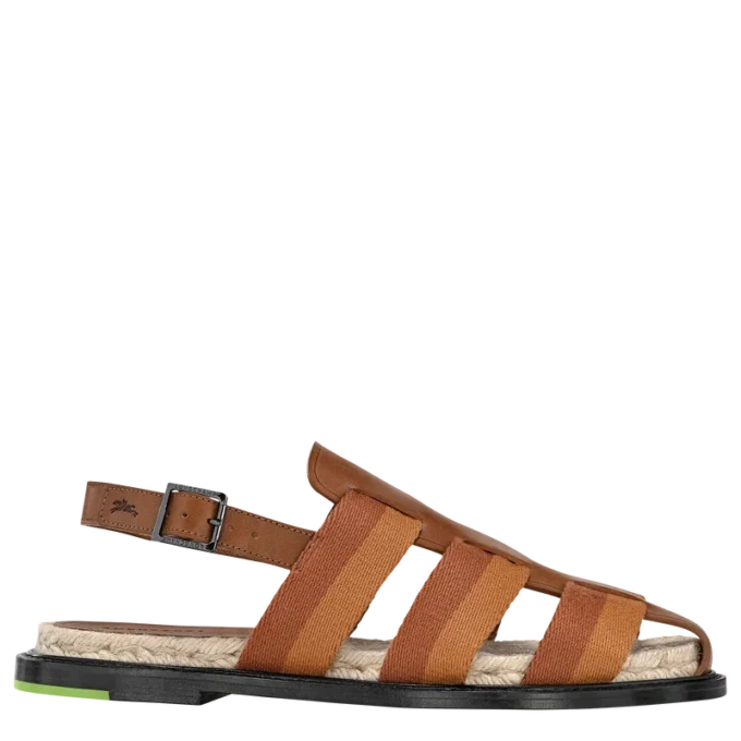 Cognac – Ledersandalen mit Schatteneffekt
