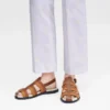 Cognac – Ledersandalen mit Schatteneffekt