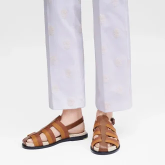 Cognac – Ledersandalen mit Schatteneffekt