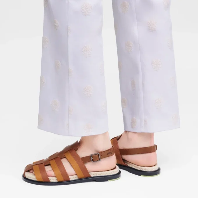 Cognac – Ledersandalen mit Schatteneffekt
