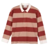 Creme/Koralle – Gestreiftes Jersey-Poloshirt
