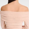 Cremefarbenes langes Kleid aus Crêpe-Jersey