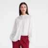 Ecru – Bluse mit gesmoktem Schleier Ecru – Bluse mit gesmoktem Schleier