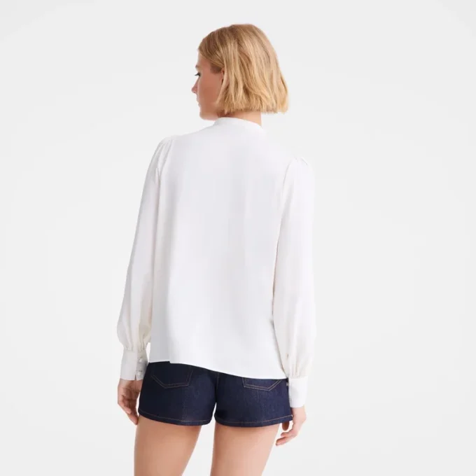 Ecru – Fließende Kreppbluse Ecru – Fließende Kreppbluse