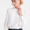 Ecru – Fließende Kreppbluse Ecru – Fließende Kreppbluse