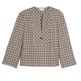 Ecru – Jacquard-Baumwollbluse