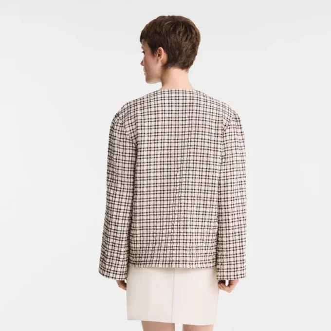 Ecru – Jacquard-Baumwollbluse Ecru – Jacquard-Baumwollbluse