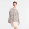 Ecru – Jacquard-Baumwollbluse Ecru – Jacquard-Baumwollbluse