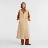 Ecru – Lange Strickjacke aus Kunstfell