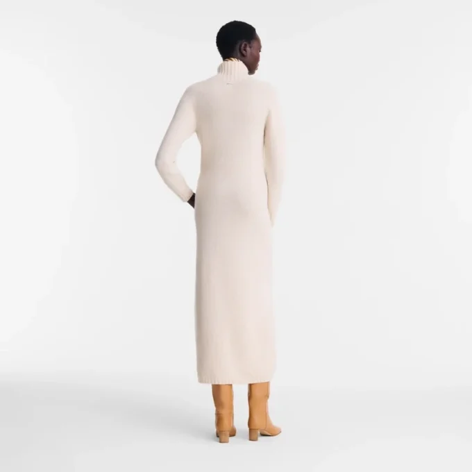Ecru – Langes Strickkleid Ecru – Langes Strickkleid