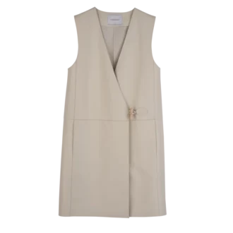 Ecru – Lederjacke ohne Ärmel