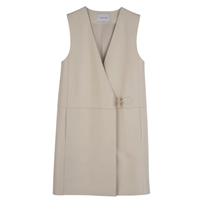 Ecru – Lederjacke ohne Ärmel Ecru – Lederjacke ohne Ärmel