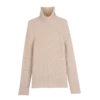 Ecru – Strickpullover mit hohem Kragen Ecru – Strickpullover mit hohem Kragen