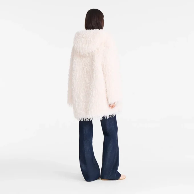 Elfenbein – Kunstfellmantel Elfenbein – Kunstfellmantel