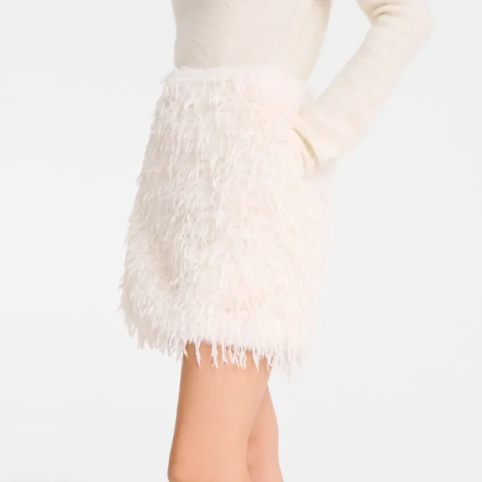 Elfenbein – Kunstfellrock Elfenbein – Kunstfellrock